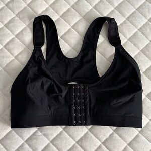 Black post surgical post breast surgery garment bra soft compression  la…